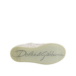 Dolce & Gabbana White Lace Leather Low Top Sneaker Shoes