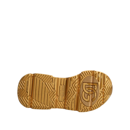 Dolce & Gabbana White Gold Daymaster Low Top Sneakers Shoes