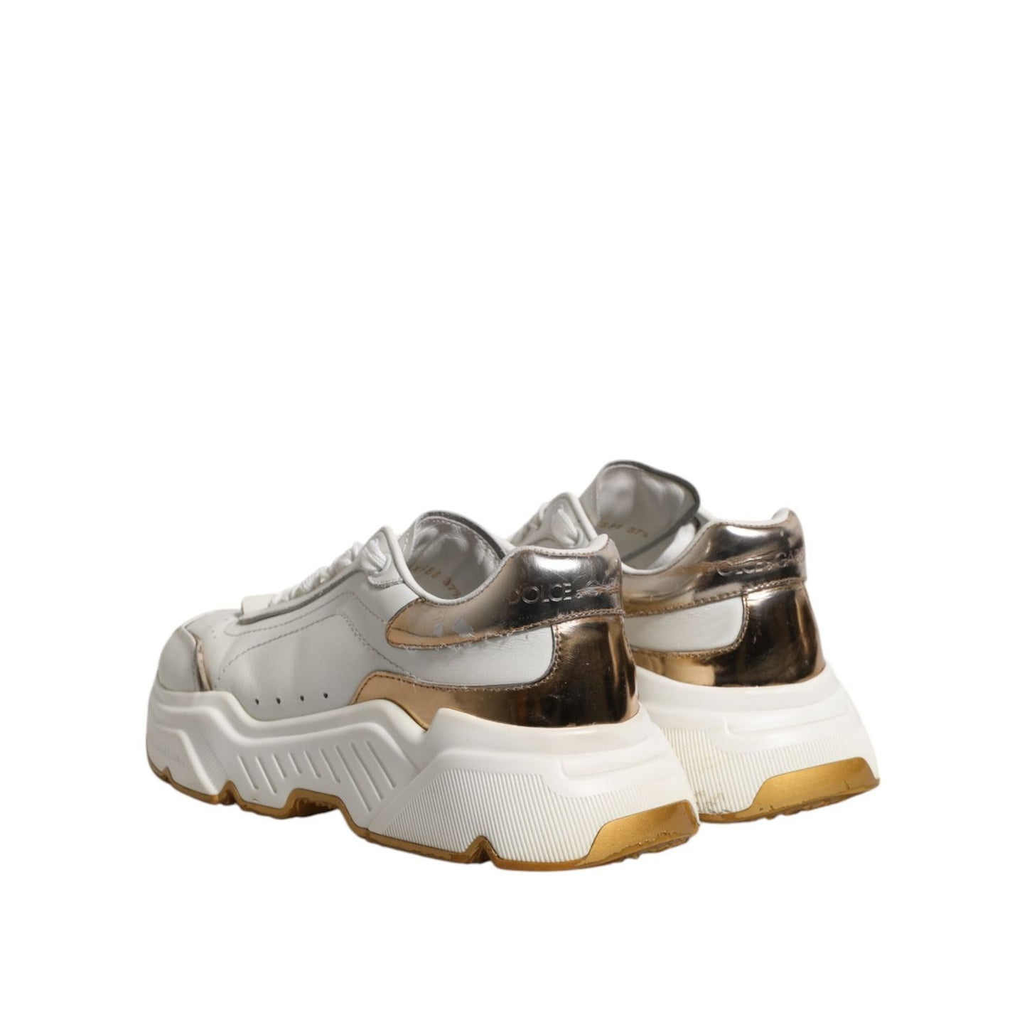 Dolce & Gabbana White Gold Daymaster Low Top Sneakers Shoes