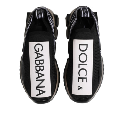 Dolce & Gabbana Black Sorrento Slip On Low Top Sneakers Shoes