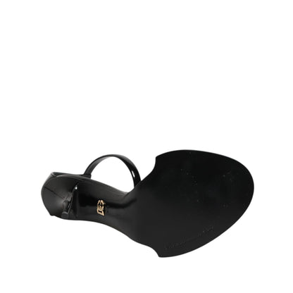 Dolce & Gabbana Black KEIRA Pearl Embellished Sandals Shoes