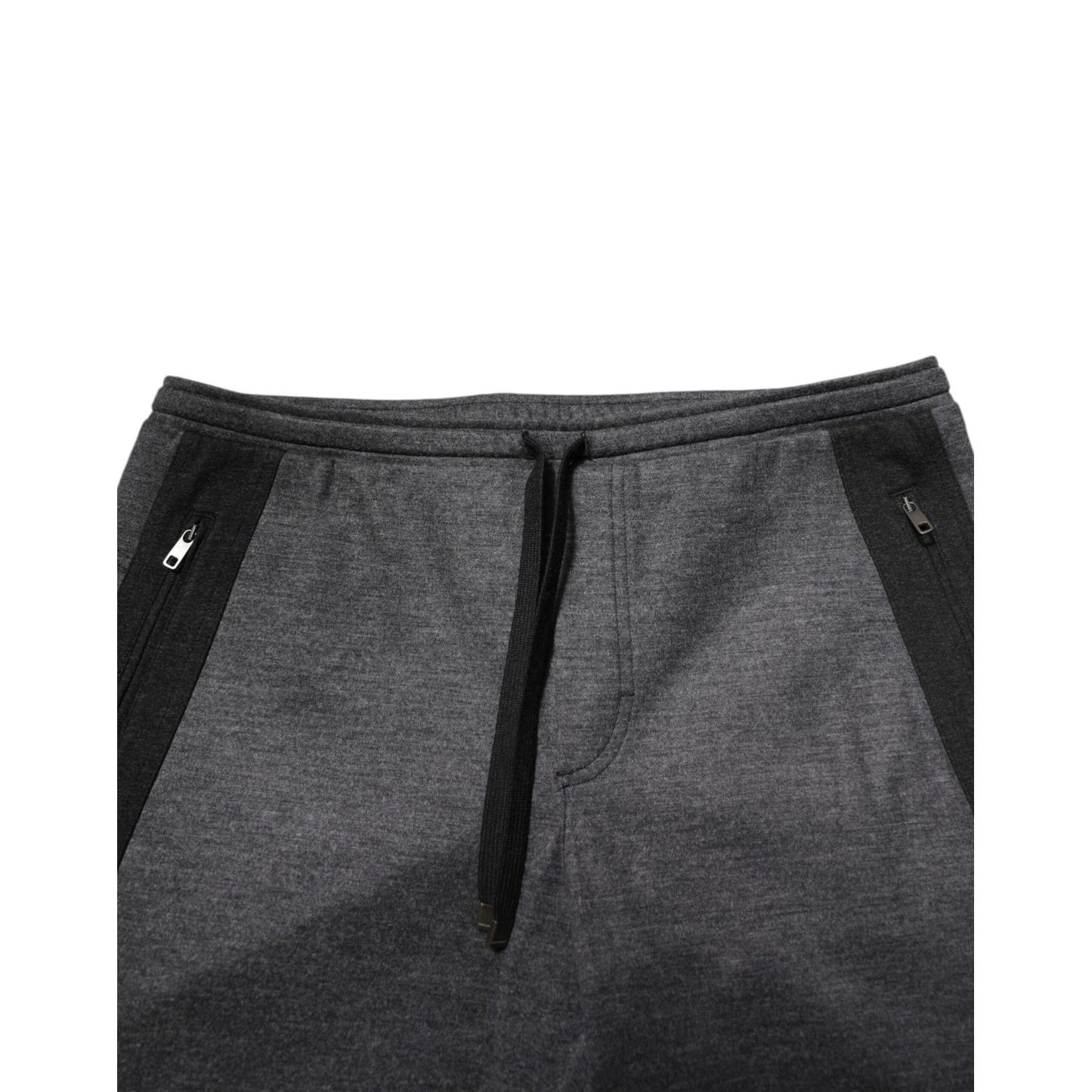 Dolce & Gabbana Gray Black Wool Blend Jogger Sweatpants Pants