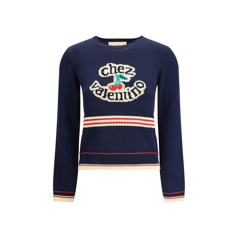 Valentino Blue Cotton Sweatshirt