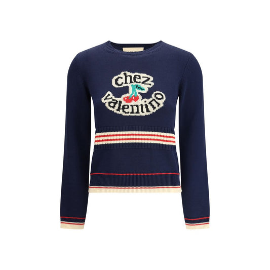 Valentino Blue Cotton Sweatshirt