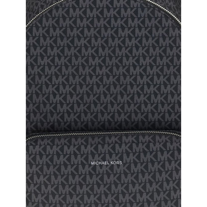 Michael Kors Black Polyester Backpack featuring logo print and minimalist design for functionality and style, AW25 collection.