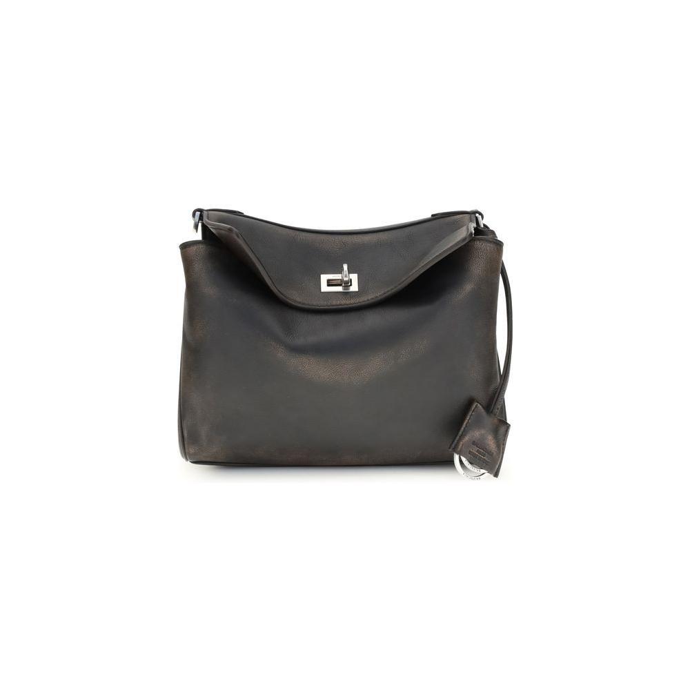 Front view with bag zipped and handles upright.