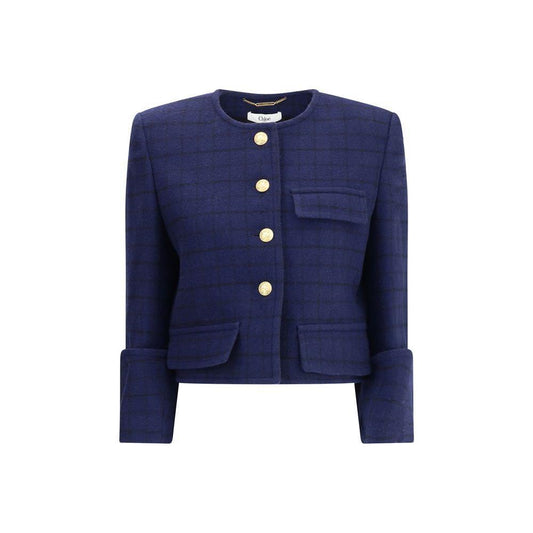 Chloé Boxy Jacket in wool plaid CH-CH25AVE1209648G-IT36 | XS