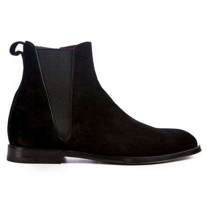 Dolce & Gabbana Black Calfskin Men Ankle Boot with elastic band and red interior