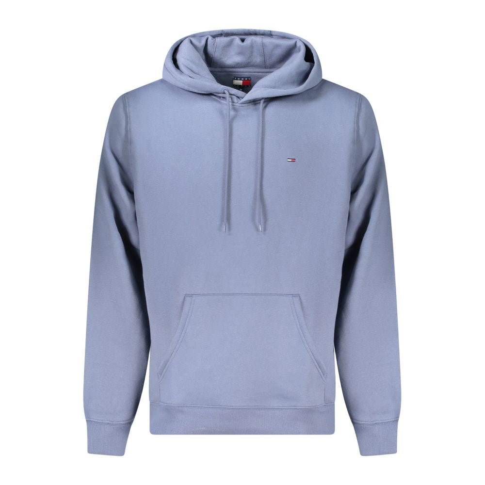Tommy Hilfiger Blue Cotton Men Sweater with hoodie and logo