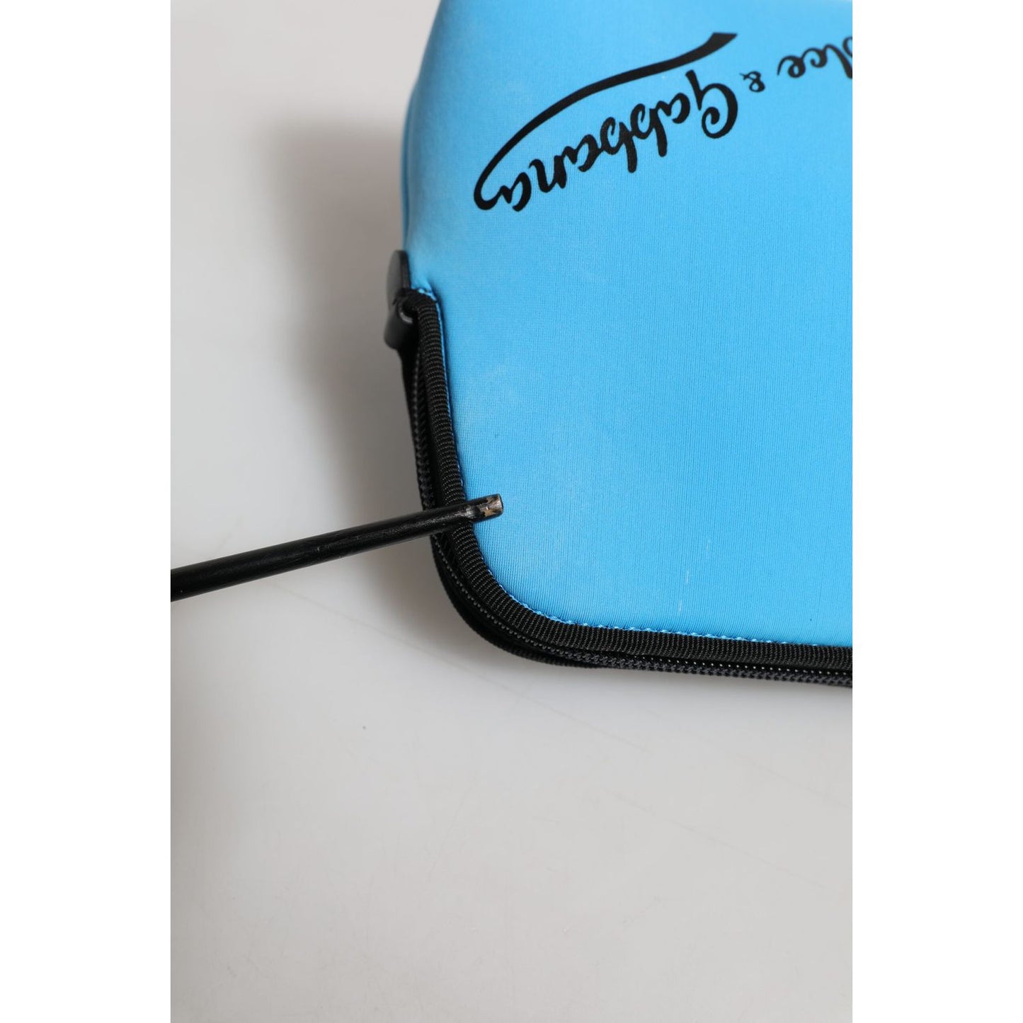 Dolce & Gabbana Blue Nylon DG Logo Print Clutch Zip Pouch Bag