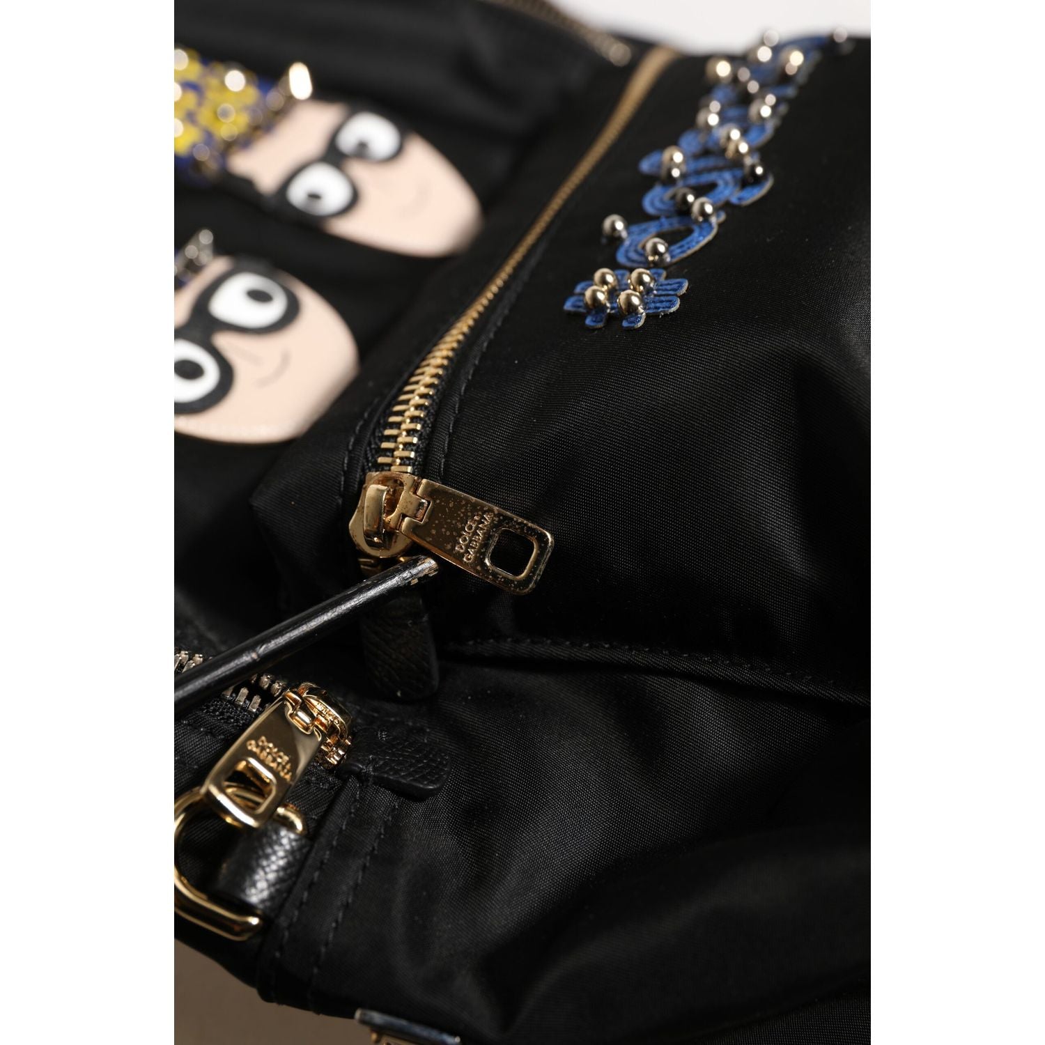Dolce & Gabbana Black Nylon #DGFAMILY VULCANO Embellished Backpack Bag
