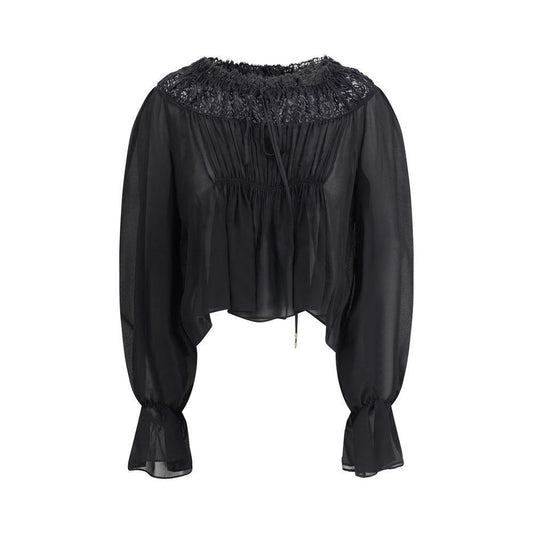 Chloé Silk georgette and lace Top CH-CH25AHT87117001-IT40 | M