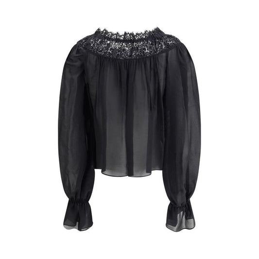 Chloé Silk georgette and lace Top CH-CH25AHT87117001-IT40 | M