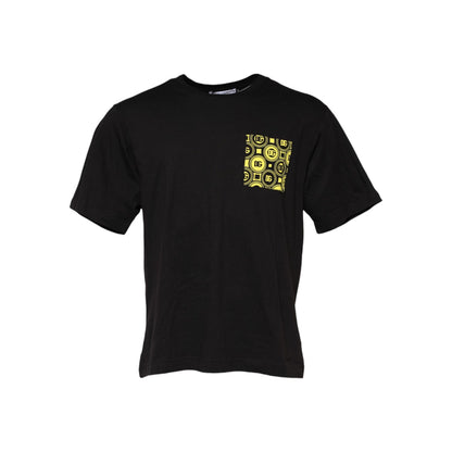 Dolce & Gabbana Black Minimalist Cotton Crew Neck T-shirt
