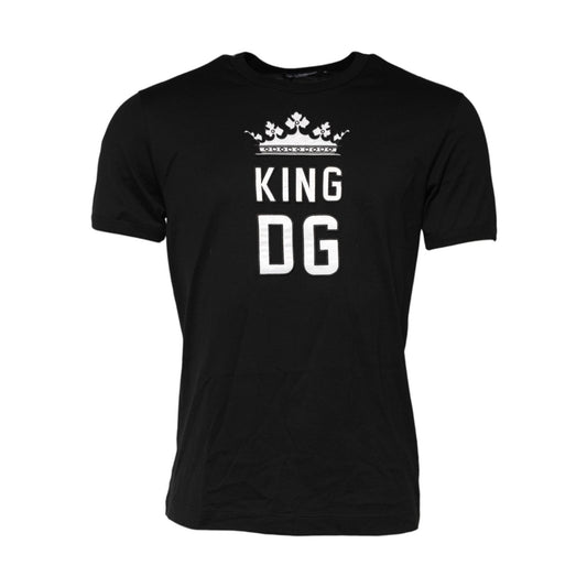 Dolce & Gabbana Black DG King Crown Cotton Crew Neck T-shirt