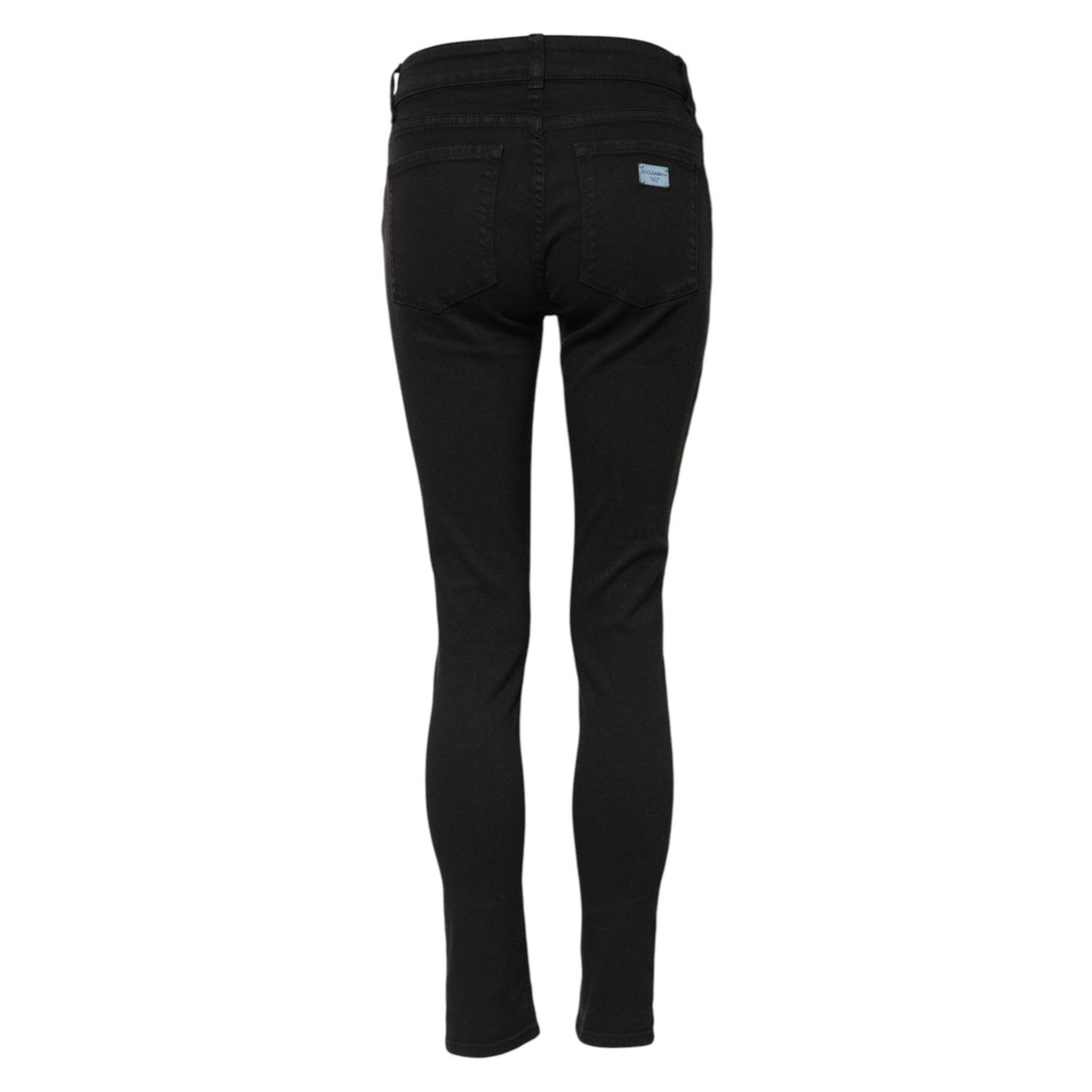 Dolce & Gabbana Black Cotton Skinny Mid Waist Denim Jeans