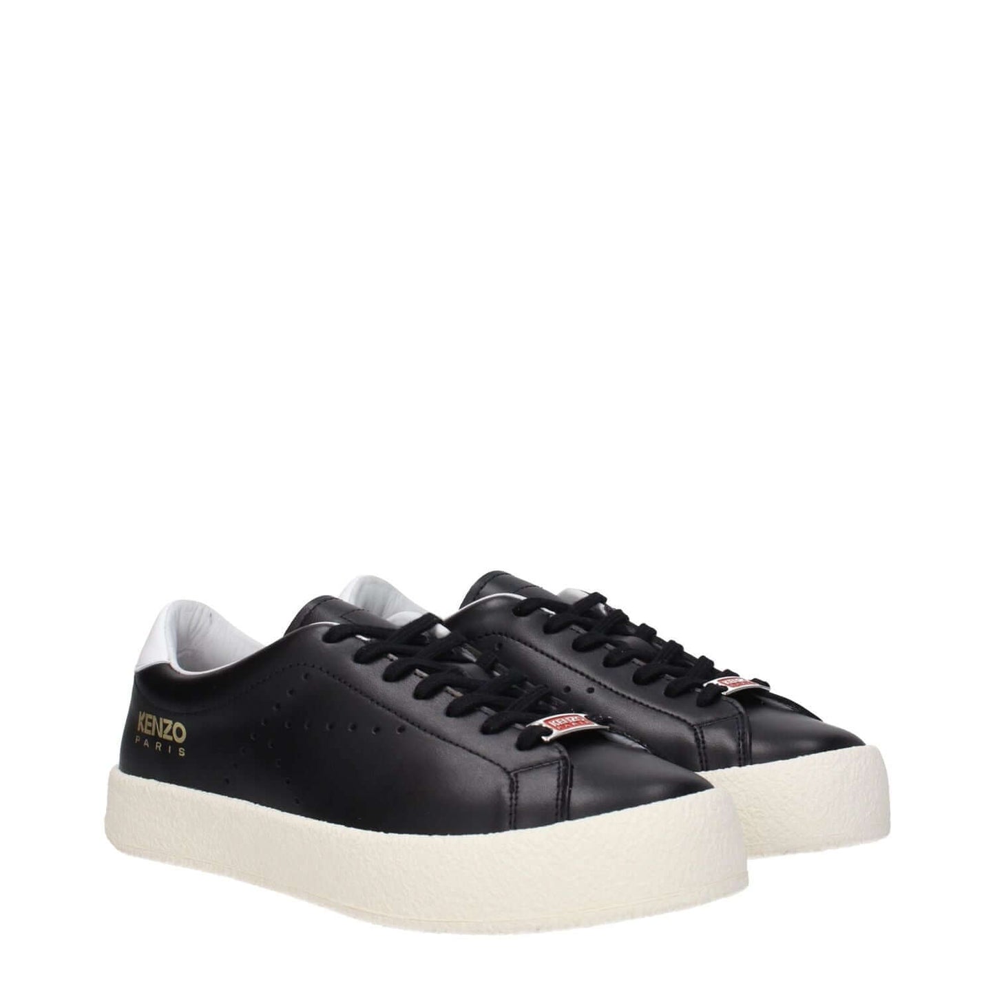 Kenzo Black Leather Low Top Sneakers