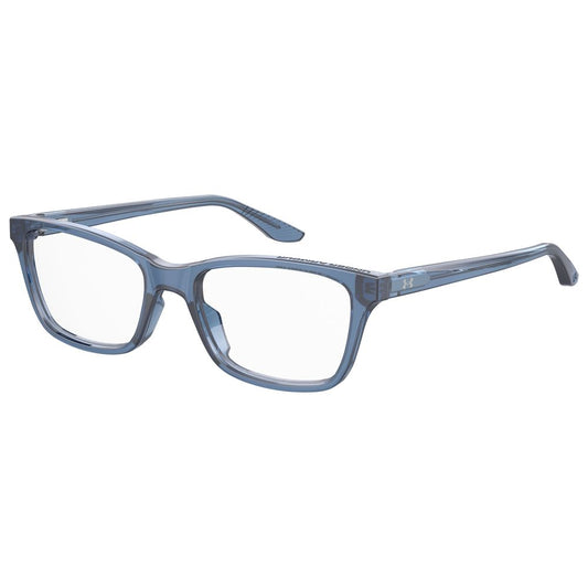 Under Armour Blue Acetate Frames, women's eyewear model UA5012OXZF117, in durable blue acetate with 51/17/135 mm measurements.