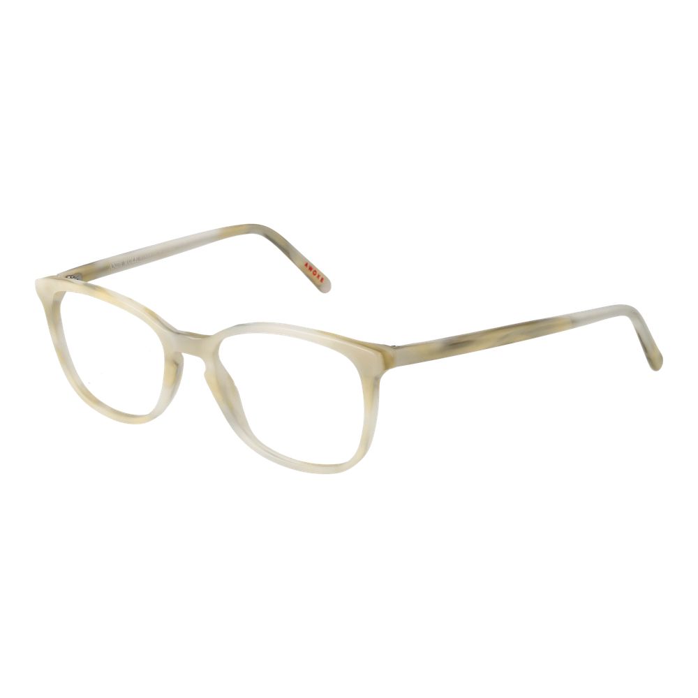 Andy Wolf Cream Unisex Glasses Frame in full-rim acetate with rectangular lenses and cream color, size 50-15-135.