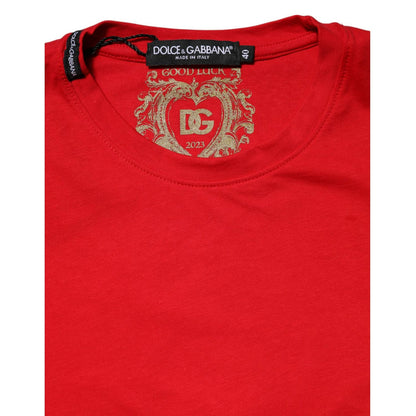 Dolce & Gabbana Red Casual Crew Neck Short Sleeve Top T-shirt
