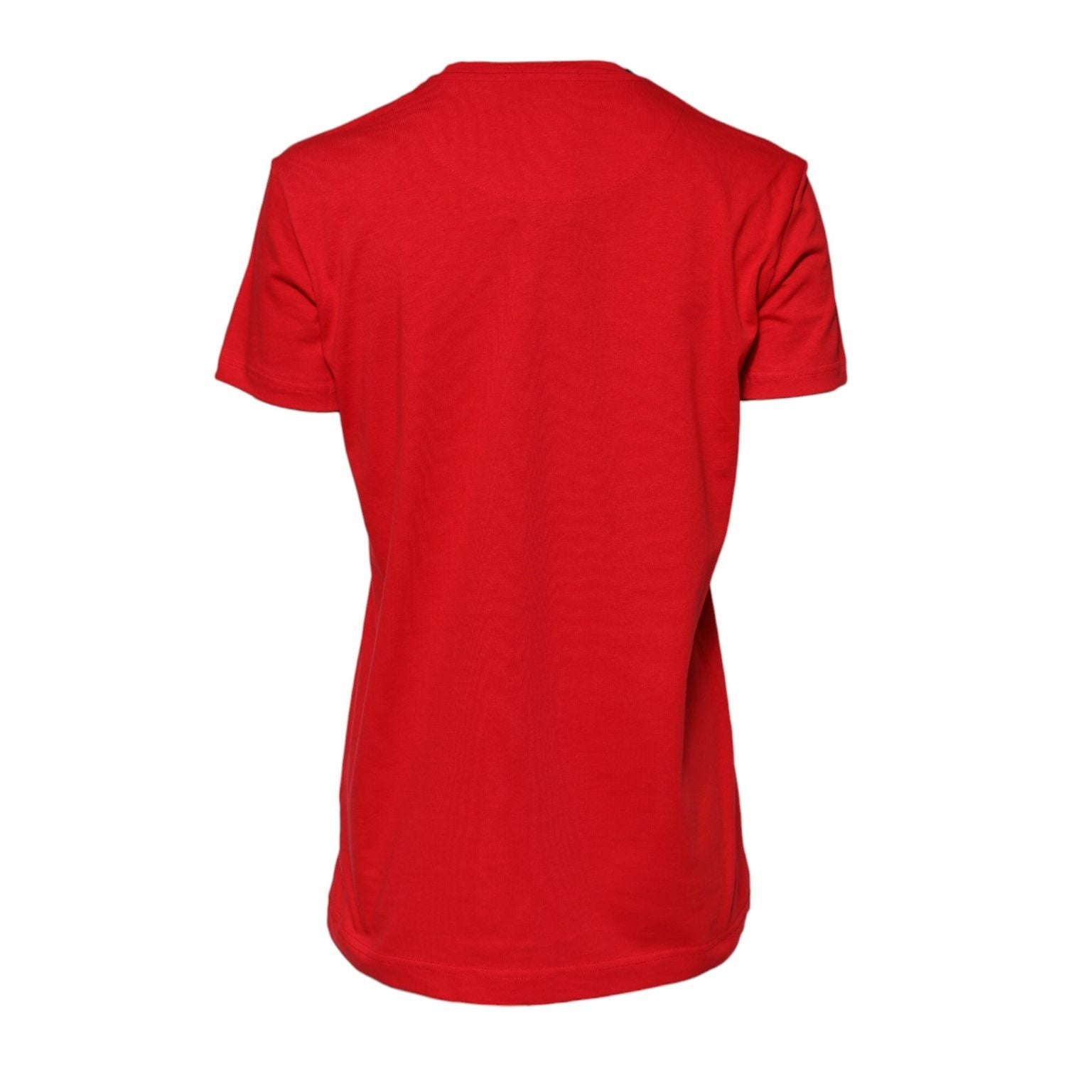 Dolce & Gabbana Red Cotton Short Sleeves Crew Neck Top T-shirt