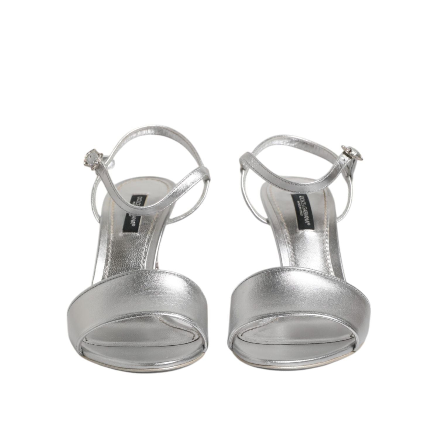 Dolce & Gabbana Silver KEIRA Heels Ankle Strap Sandals Shoes