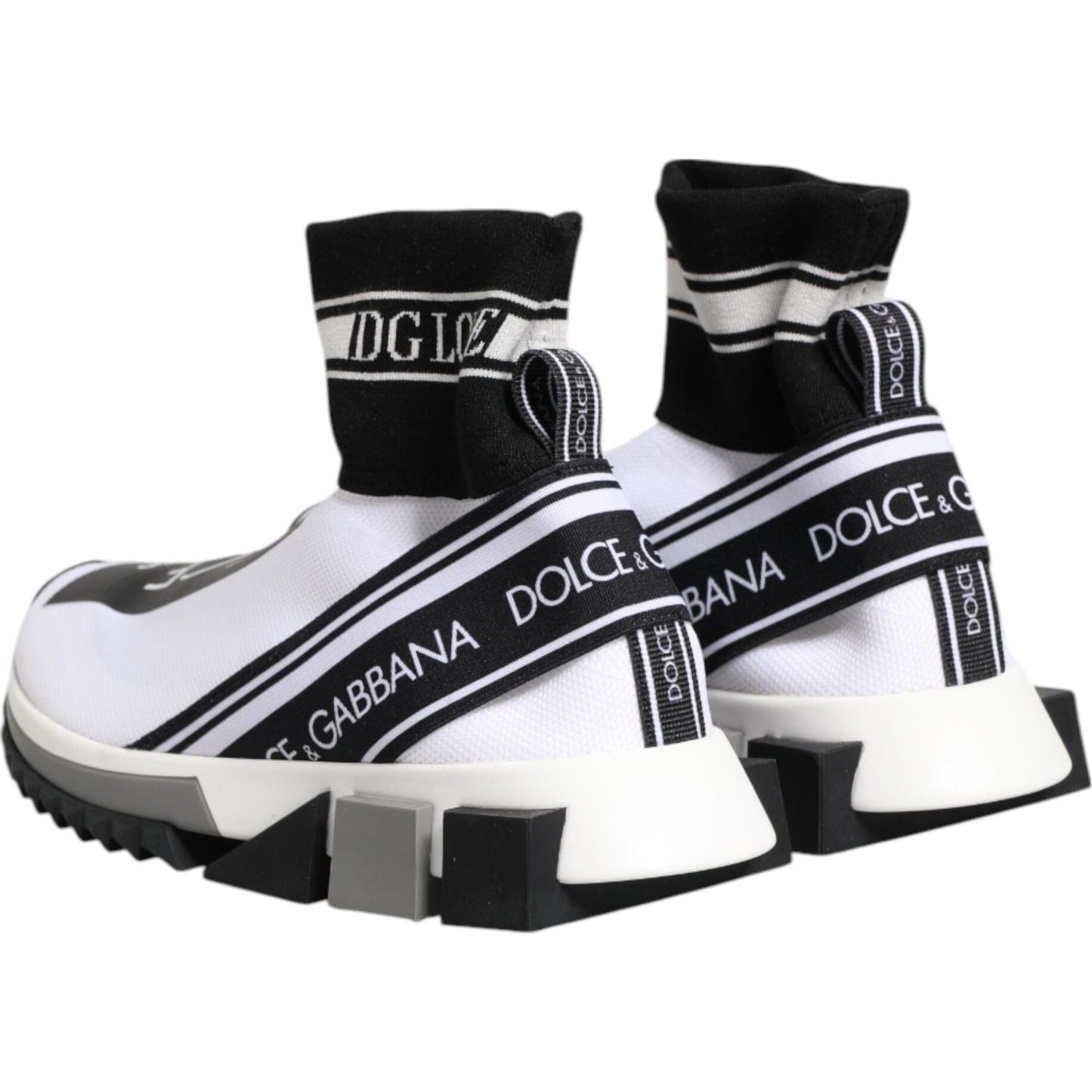 Dolce & Gabbana White Black Sorrento Socks Sneakers Shoes
