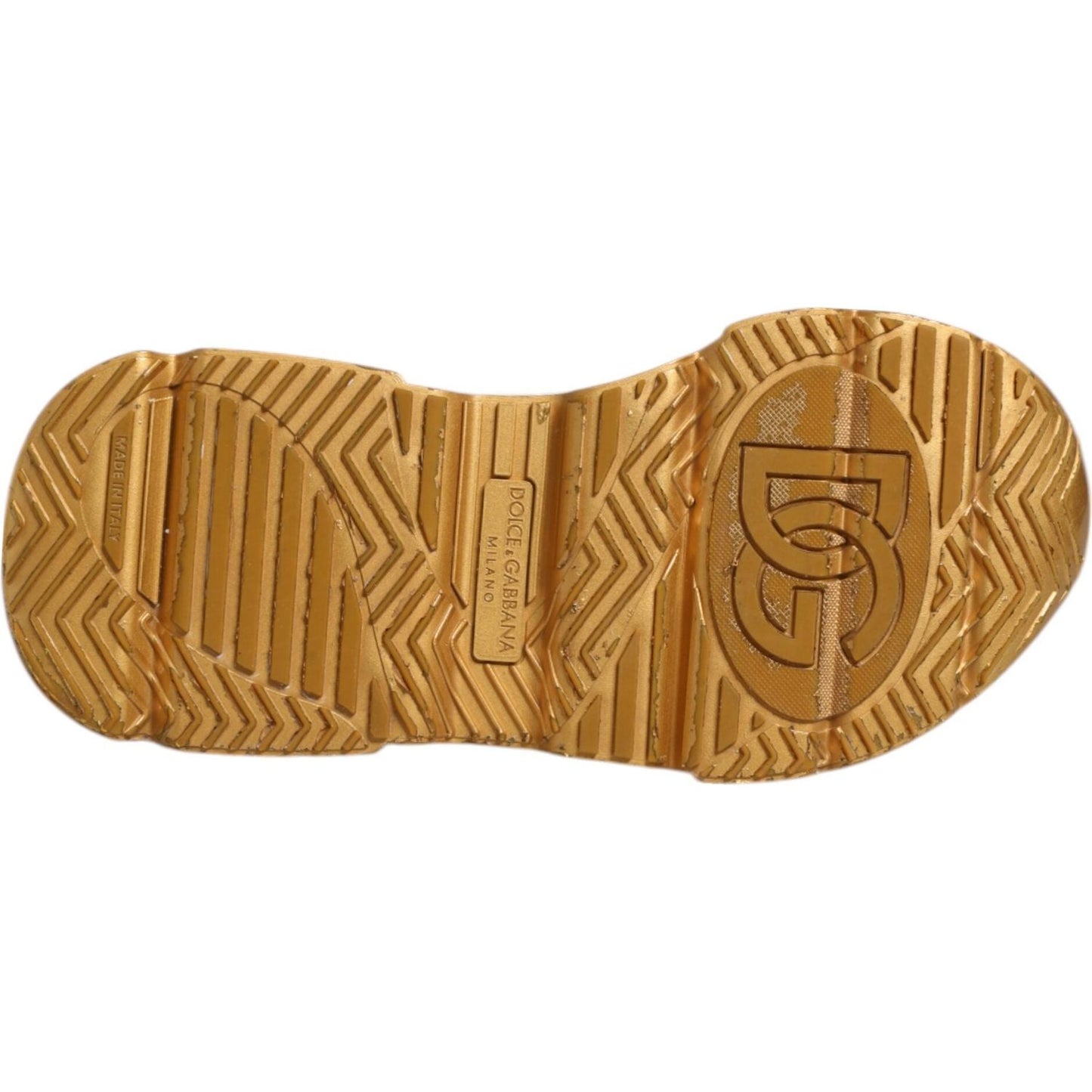 Dolce & Gabbana White Gold DAYMASTER Leather Sneakers Shoes