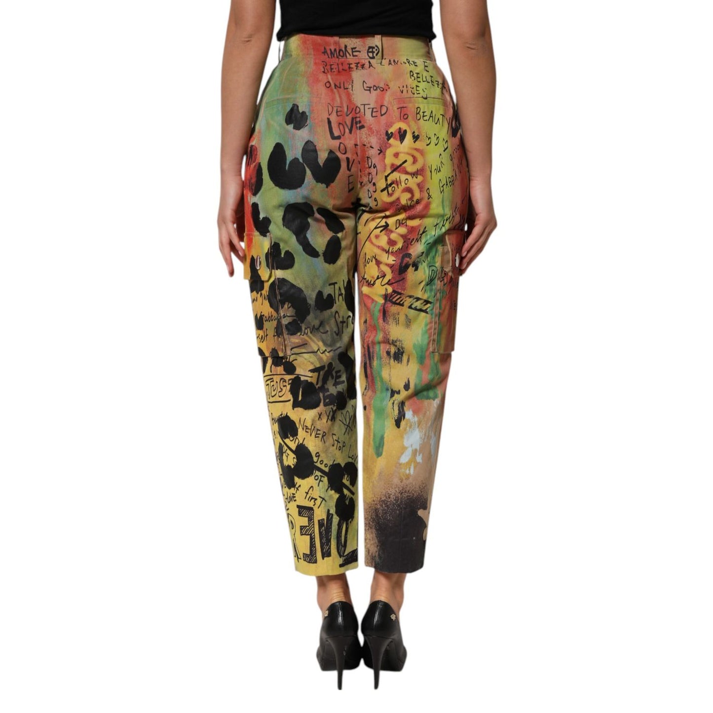 Dolce & Gabbana Multicolor High Waist Cargo Trouser Pants