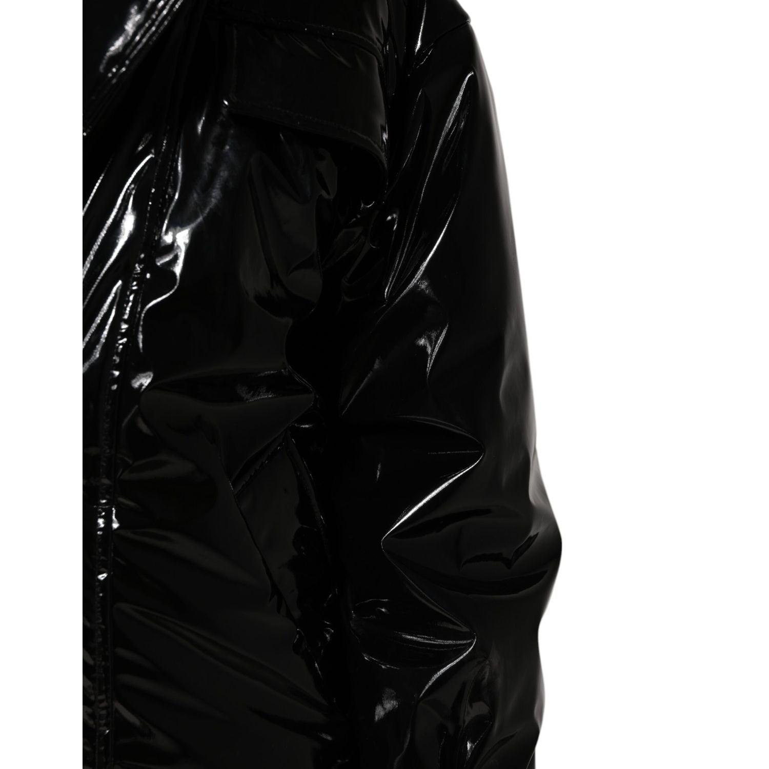 Dolce & Gabbana Black Polyester Quilted Puffer Coat Jacket