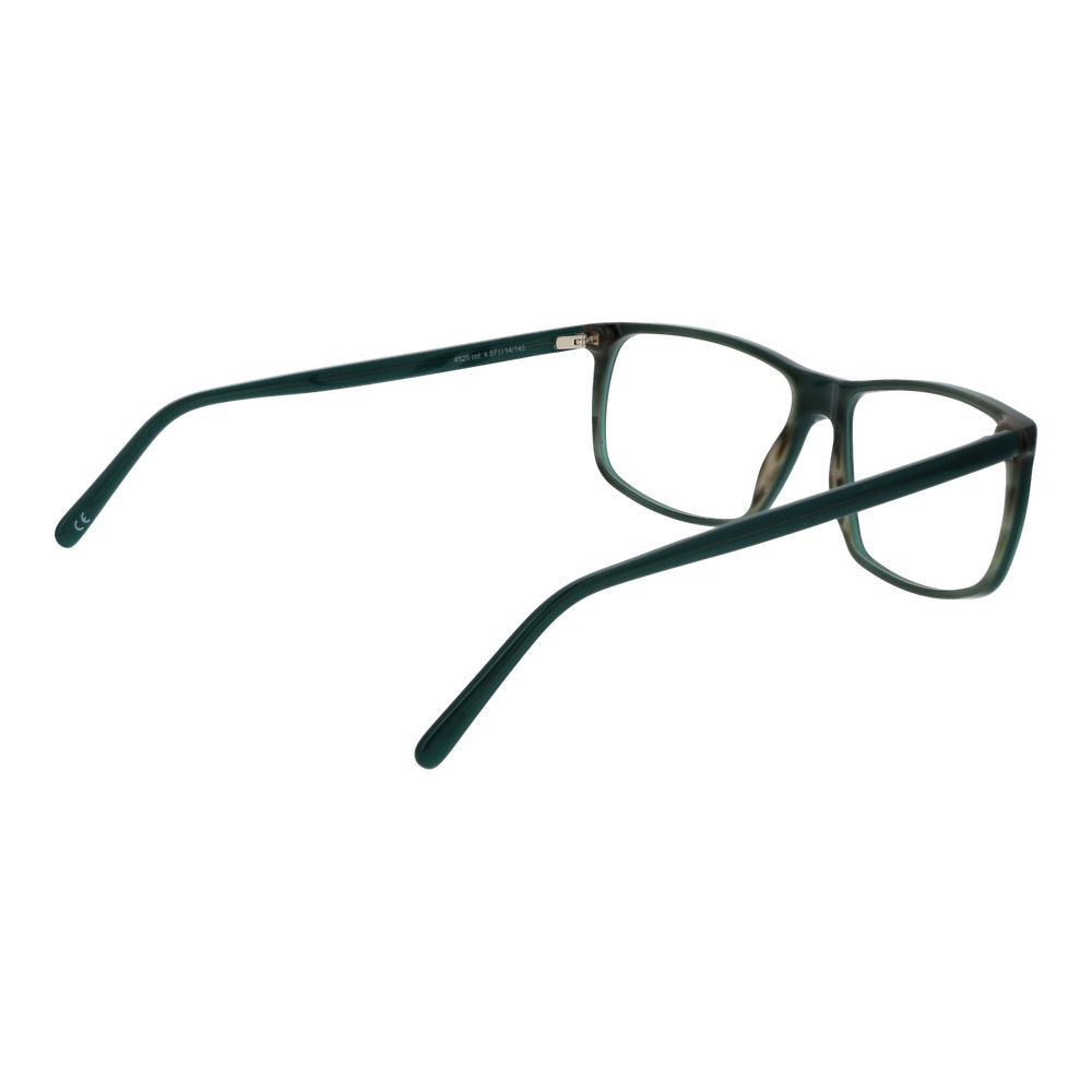 Andy Wolf Green Unisex Glasses Frame in acetate, full-rim rectangle style with 57-14-145 size, ideal for both men and women.