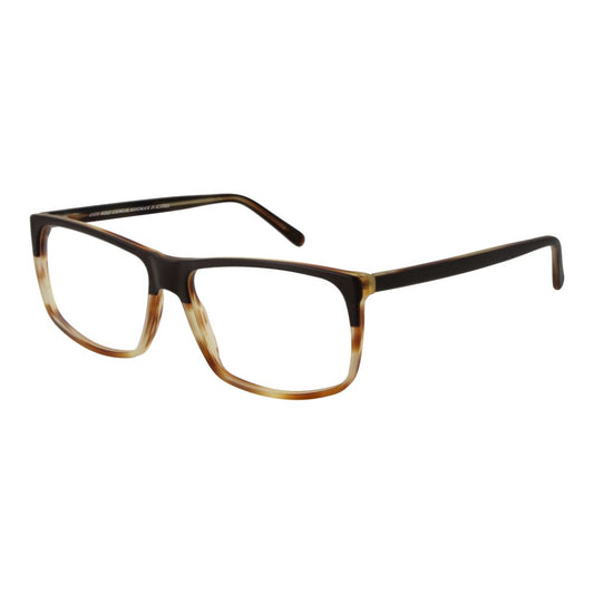 Andy Wolf Brown Unisex Glasses Frame in brown acetate, full-rim style, rectangle shape, with demo lenses, includes branded case.