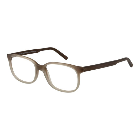 Andy Wolf Brown Unisex Glasses Frame in acetate with full-rim style and rectangle shape, featuring demo plastic lenses.