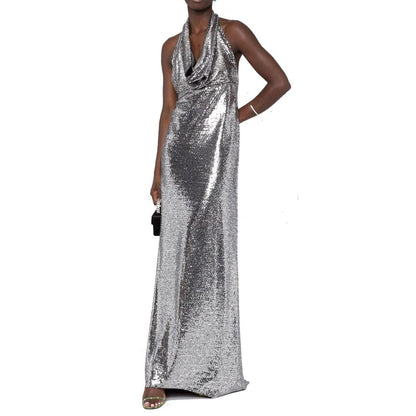 BLANCA VITA Silver Elastane Cocktail Dress