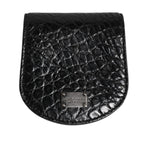 Dolce & Gabbana Black Exotic Skin Coin Condom Case Holder Pocket Wallet
