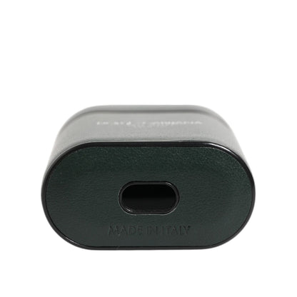 Dolce & Gabbana Black Leather Logo Print Flip Holder Men Airpods Case