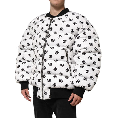 Dolce & Gabbana White DG Monogram Full Zip Quilted Jacket Dolce & Gabbana