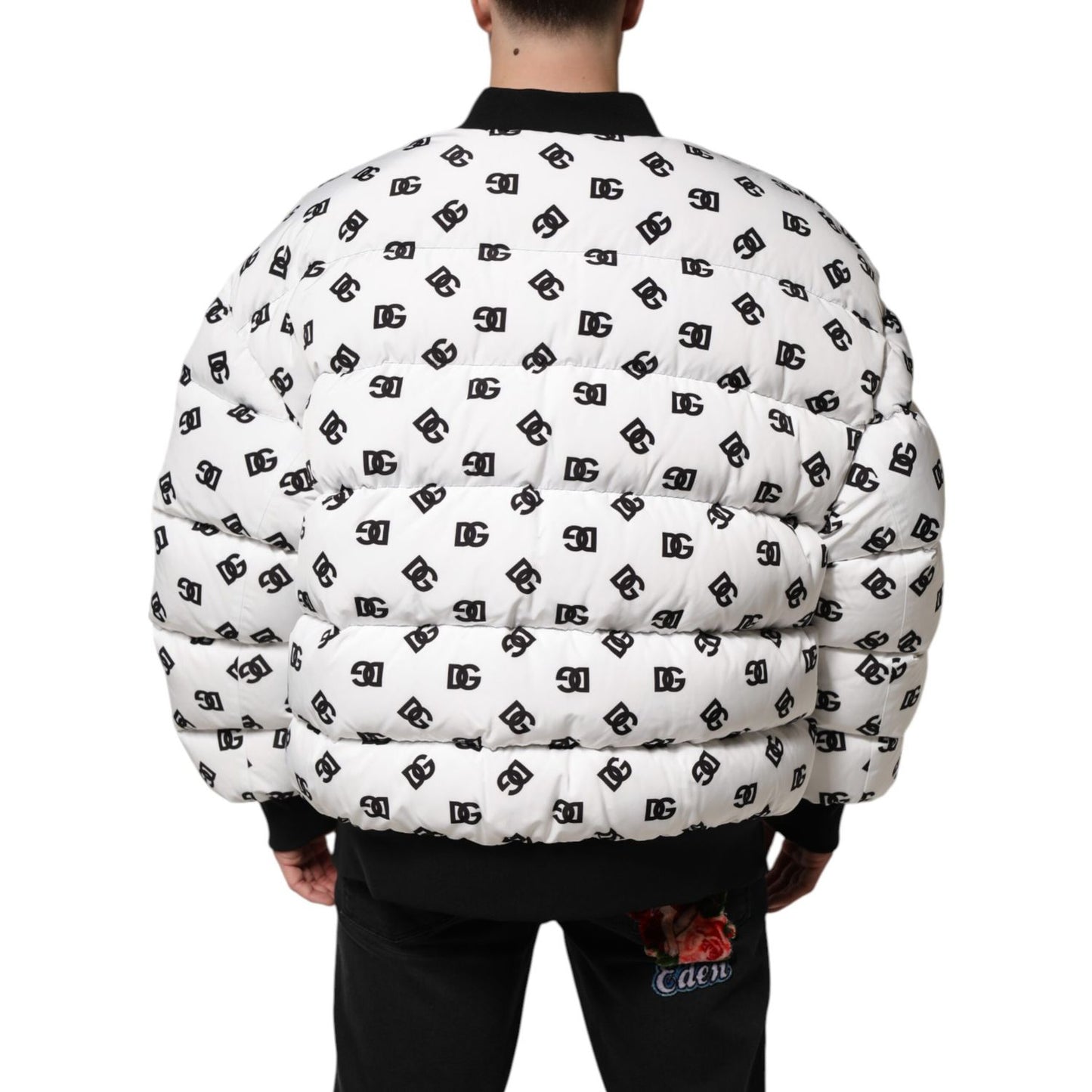 Dolce & Gabbana White DG Monogram Full Zip Quilted Jacket Dolce & Gabbana