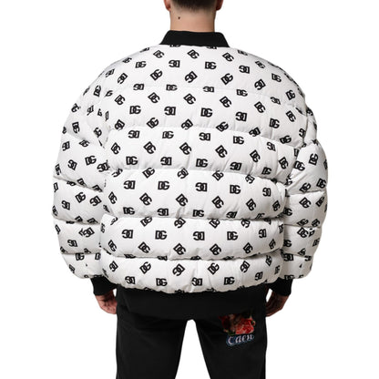 Dolce & Gabbana White DG Monogram Full Zip Quilted Jacket Dolce & Gabbana
