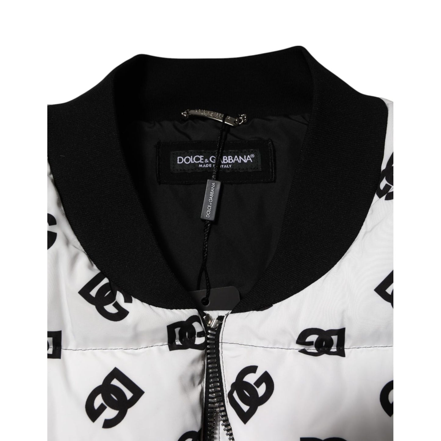 Dolce & Gabbana White DG Monogram Full Zip Quilted Jacket Dolce & Gabbana