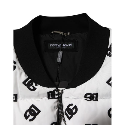 Dolce & Gabbana White DG Monogram Full Zip Quilted Jacket Dolce & Gabbana