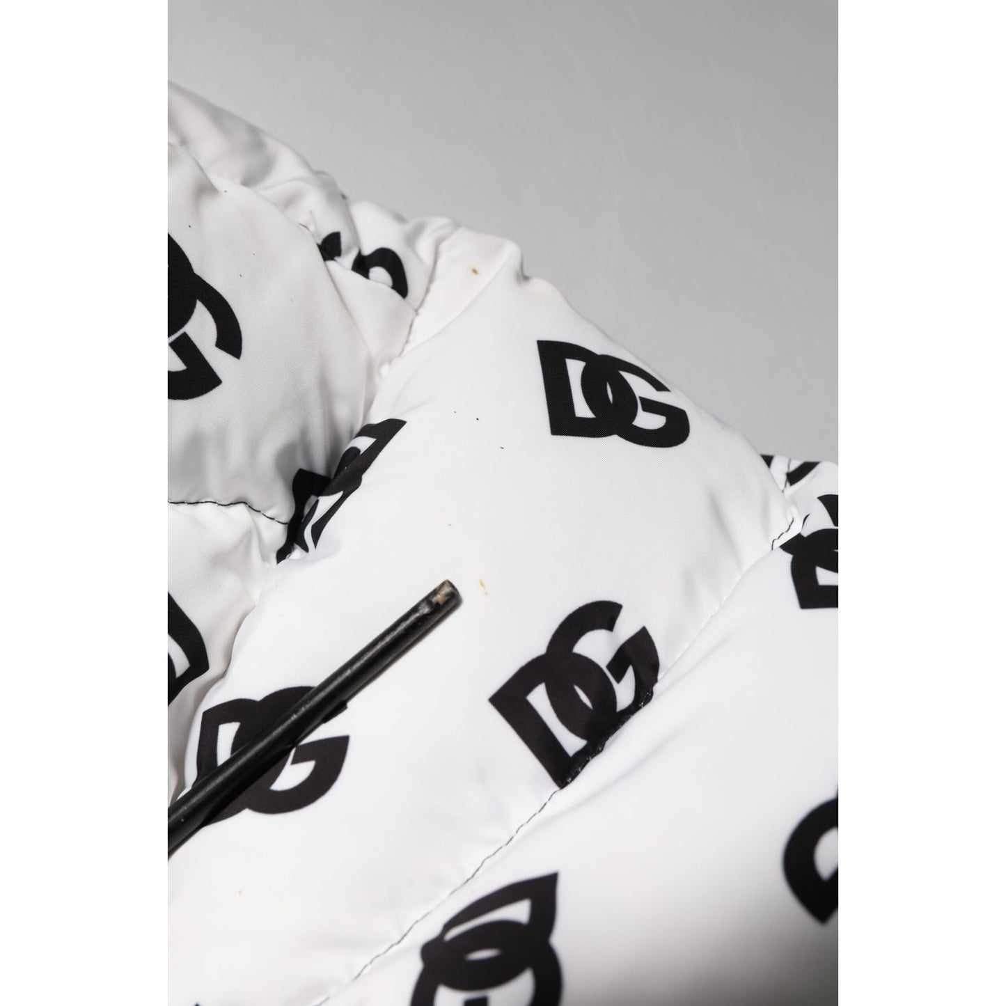 Dolce & Gabbana White DG Monogram Full Zip Quilted Jacket Dolce & Gabbana