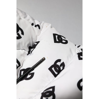 Dolce & Gabbana White DG Monogram Full Zip Quilted Jacket Dolce & Gabbana