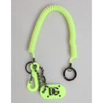 Dolce & Gabbana Green Springy Key Holder DG Logo Men's Keychain Keyring with logo detailing and spring design
