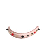 Dolce & Gabbana Light Pink Embellished Leather Bag Handle Shoulder Strap, 20cm, calf leather, logo details, made in Italy.