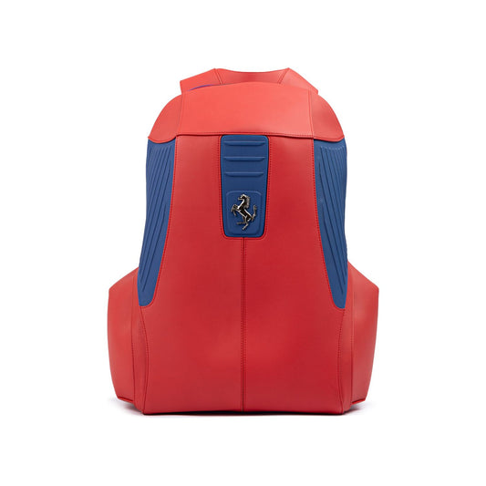 Ferrari Red Leather Technical Backpack 8056121178991