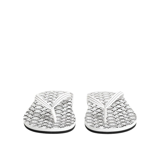 Dolce & Gabbana Black White Logo Beachwear Flats Slipper Shoes, 100% calf leather, Italian craftsmanship