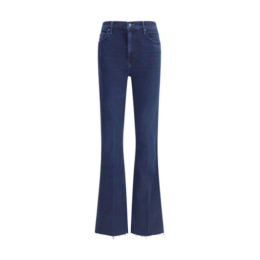 Mother Denim Blue Cotton Cropped Jeans