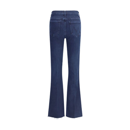 Mother Denim Blue Cotton Cropped Jeans