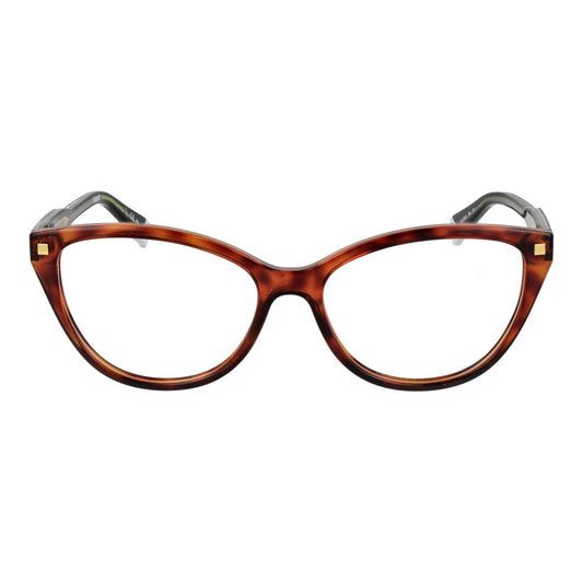 Polaroid Brown Women Glasses Frame full-rim cat eye with cellulose propionate material in a stylish brown design.